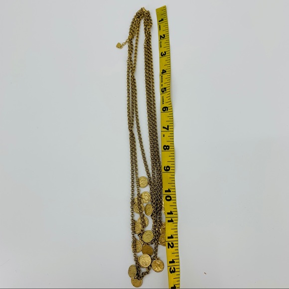 Stella & Dot Gold Rio Triple Strand Coin Necklace - Picture 4 of 4